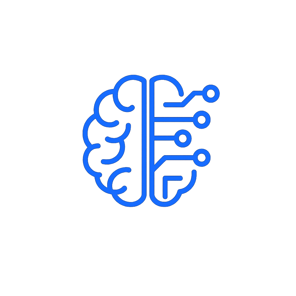 Brain and circuit outline icon representing Smart Money Concepts, institutional trading, and advanced market analysis.