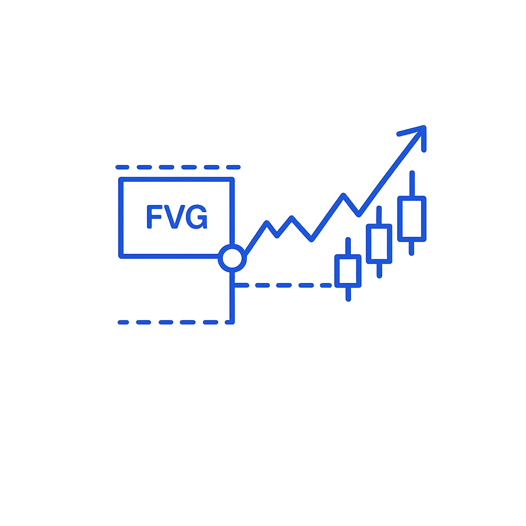 Fair Value Gap (FVG) outline icon representing price imbalance, market inefficiency, and Smart Money Concepts trading.