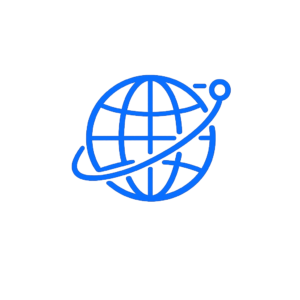 Globe outline icon representing Forex, Gold, and Cryptocurrency financial markets.