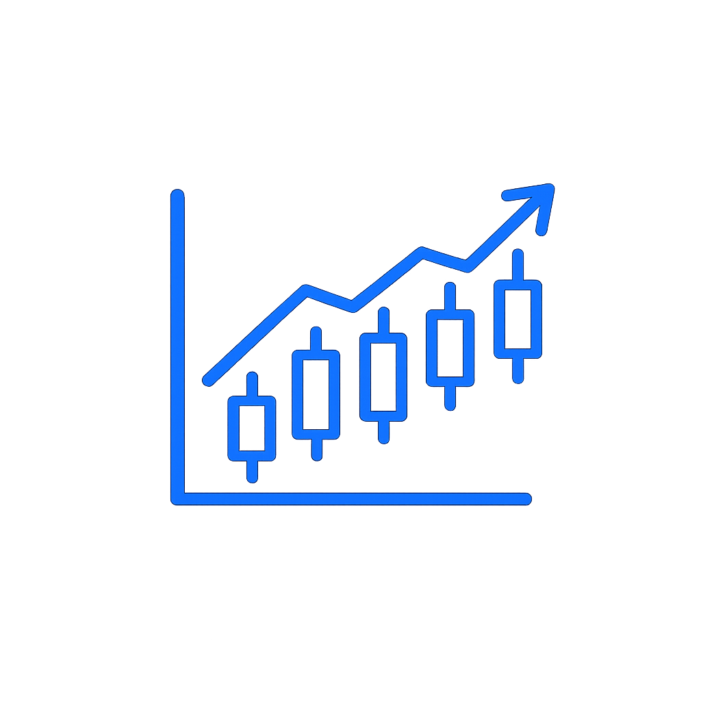 Market analysis outline icon representing technical analysis, price action, and financial market research.