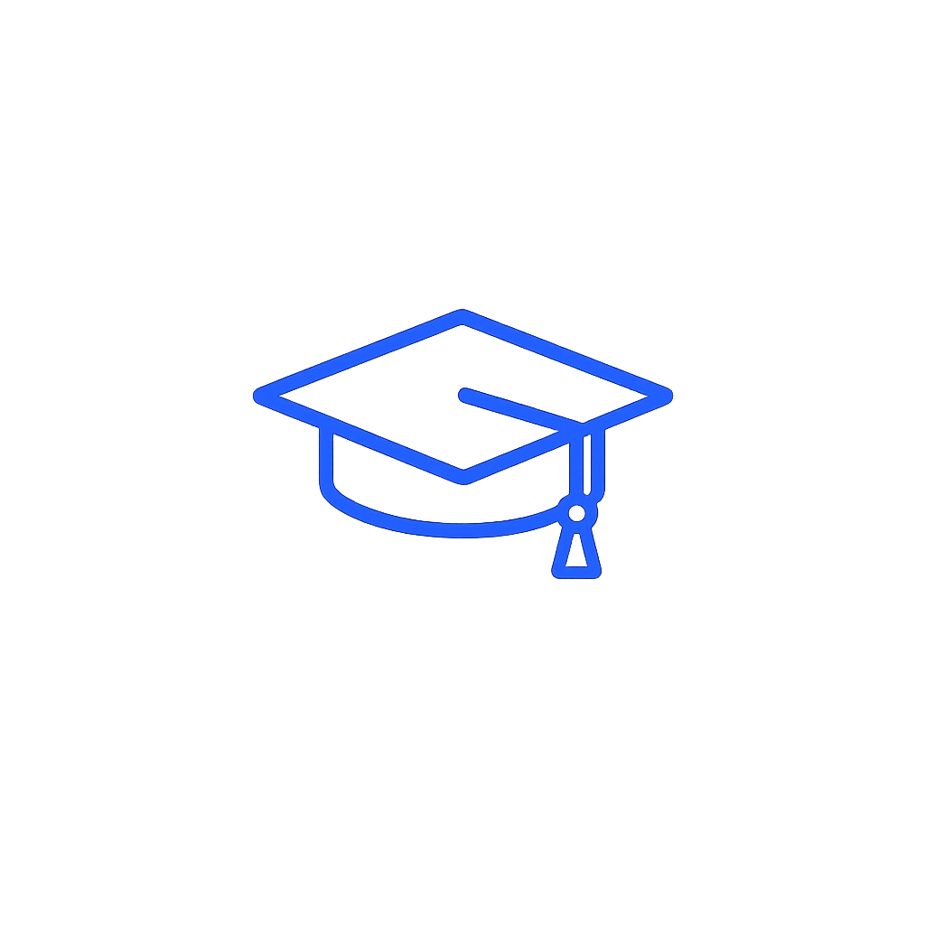 Foundation icon represented by a graduation cap, symbolizing the basic concepts and learning path of Smart Money Concepts (SMC).
