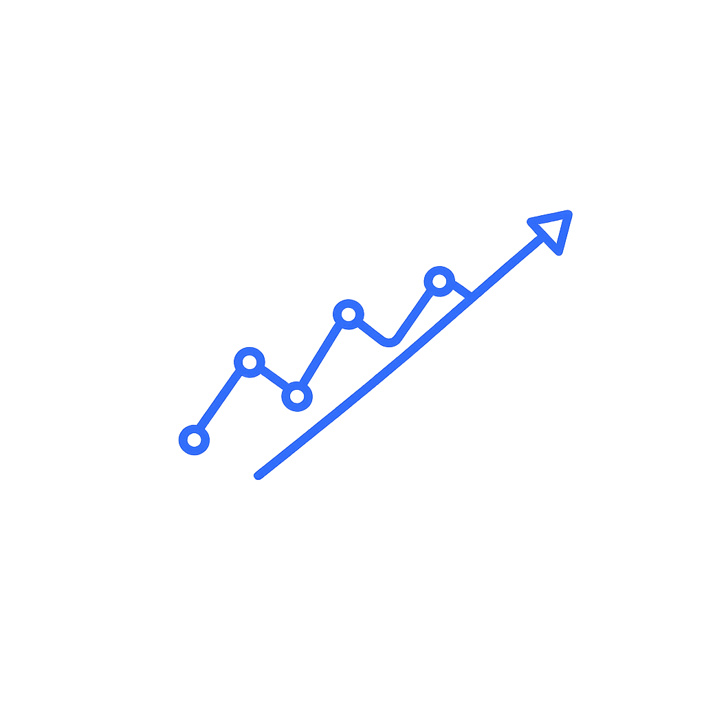 Market Trend icon showing an upward trend line representing market direction in Smart Money Concepts (SMC).