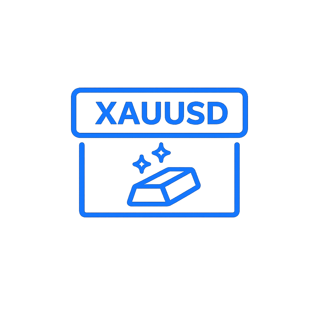 XAUUSD Gold outline icon representing gold trading, technical analysis, and price action.